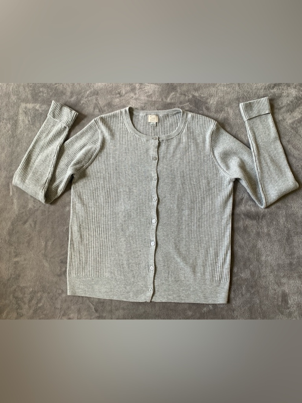 a new day Light Gray Ribbed Button-Front Cardigan